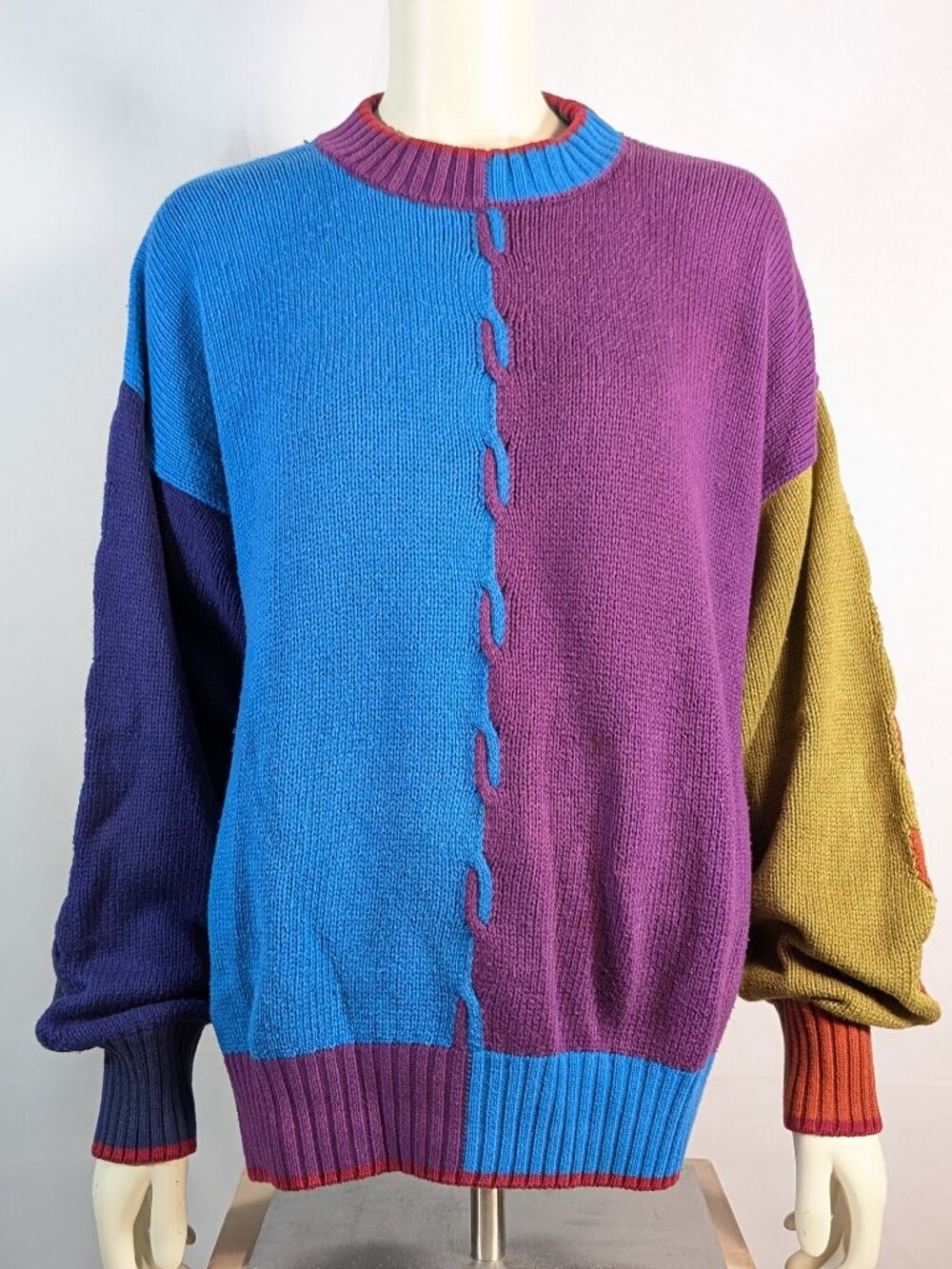 Color block knit sweater